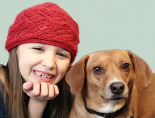 EmNm in her new Touch of Whimsy hat with Sir Pickles